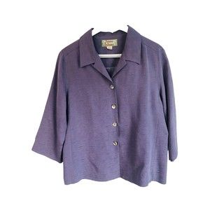 Tommy Bahama Women's Purple Button-Front Relaxed Shirt